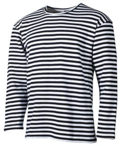 Russischer Marine Pullover Gestreift Blau-weiß