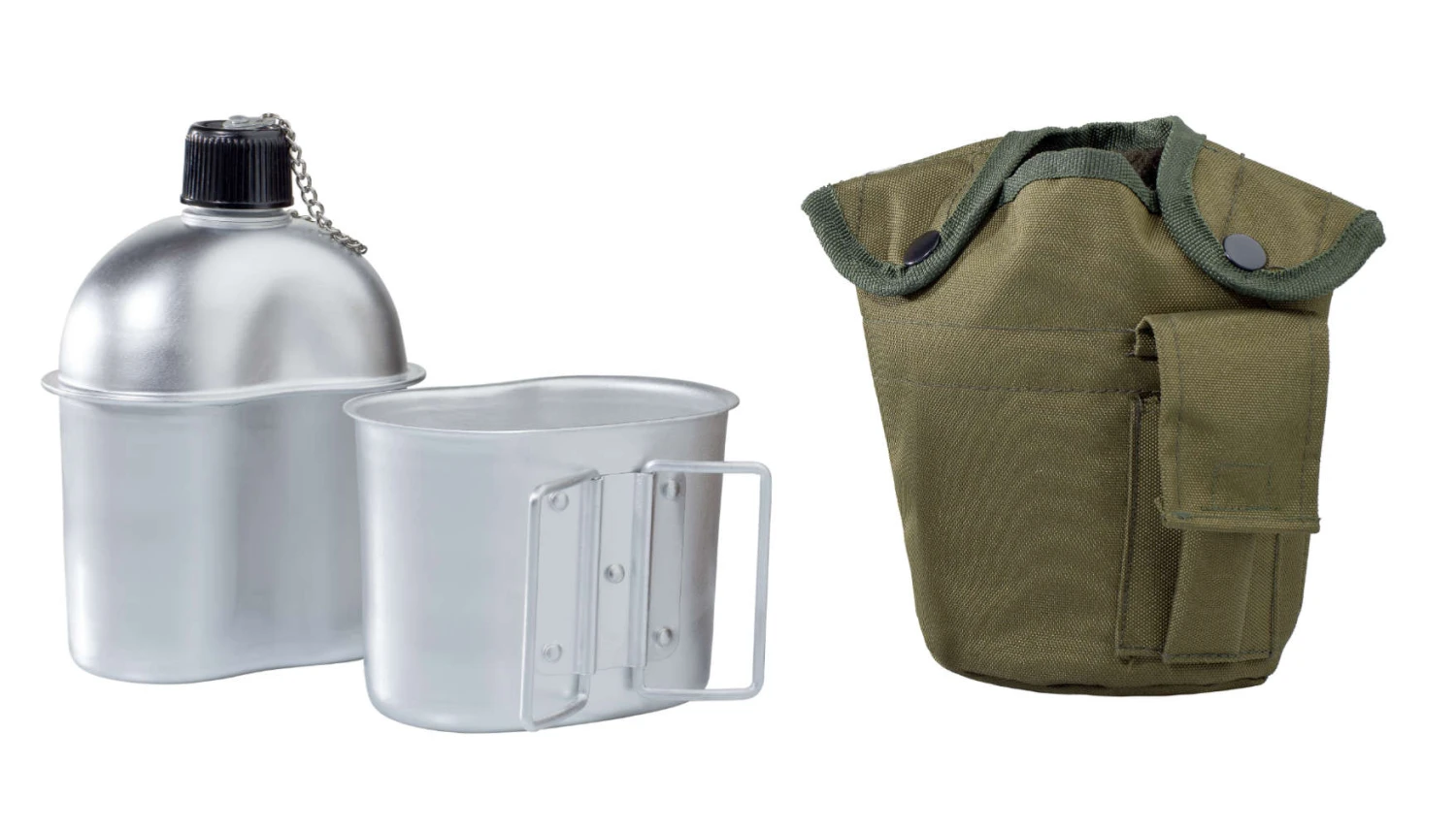 ALU Feldflasche Mit Trinkbecher 3 ALU Feldflasche Mit Trinkbecher