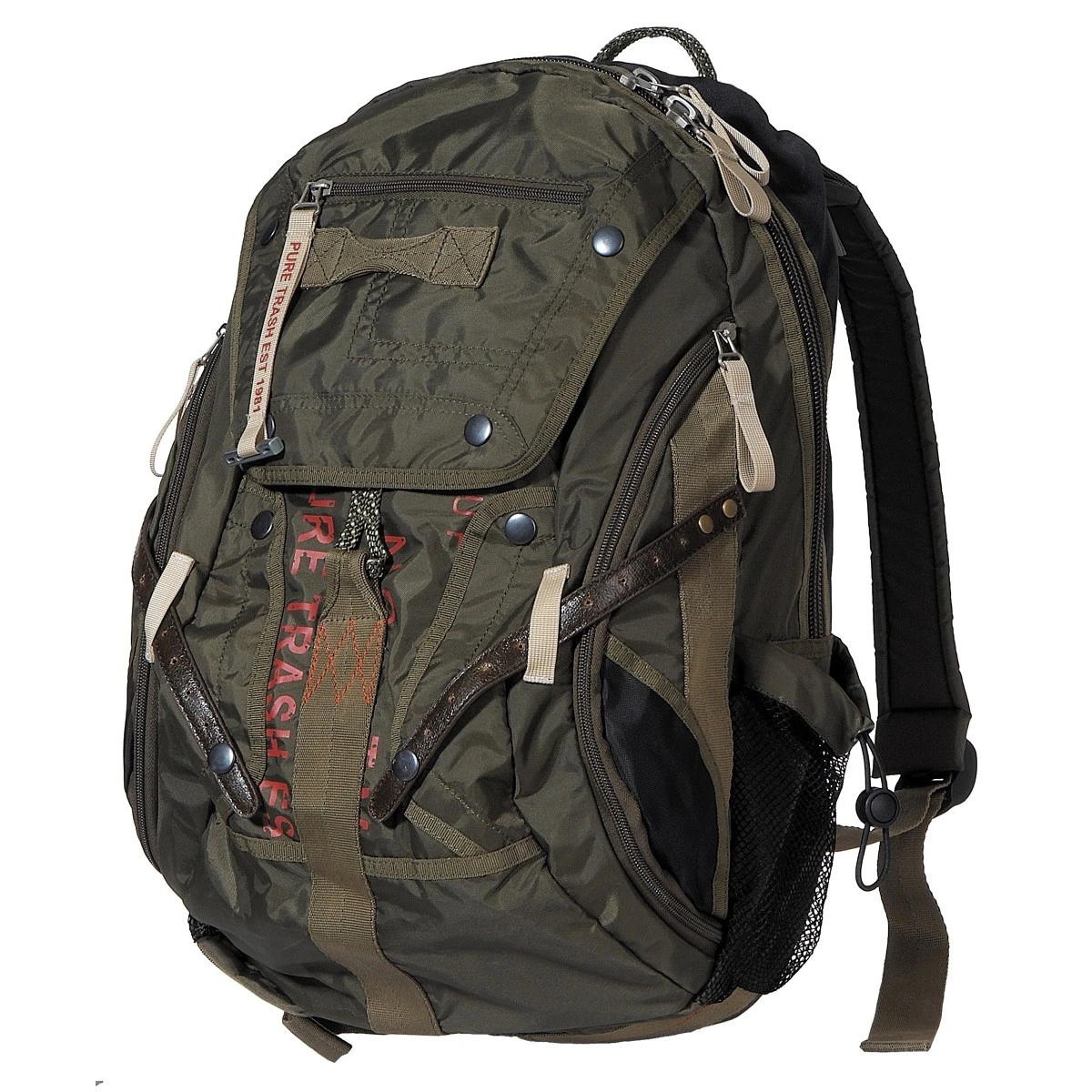 Pure Trash Nylon Rucksack Oliv 3 Pure Trash Nylon Rucksack Oliv