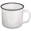 Emaille Western Tasse Weiß-schwarz -Outdoor Ausrüstungsgeschäft 33385 emailletasse